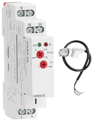 uSgpfhAf GRB8-01/02 Din Rail Twilight Switch Timer Light Sensor Relay AC110V-240V Auto ON Off(GRB8-02 AC110-240V)