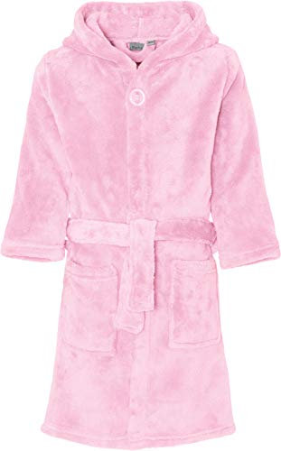 Playshoes Unisex Kinder Fleece-Bademantel Morgenmantel, rosa, 134/140