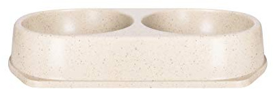 Bamboo Bowls Bamboo Eco-Friendly, Non-Slip Durable Cream Double Pet Bowl, Made with Bamboo Fibres, 2x 450ml Bowls, One Size