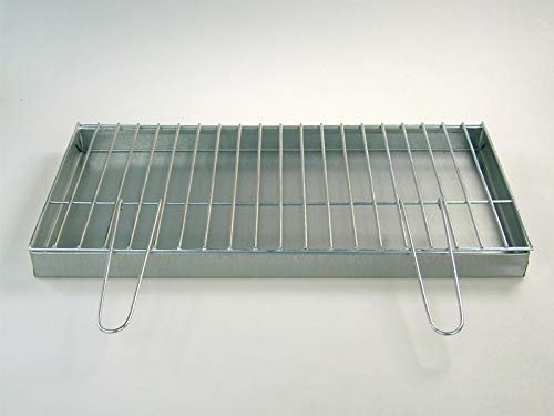 BitWa Aschekasten und Grillrost mit Klappgriffen 60x30 cm im Set Grillkamin