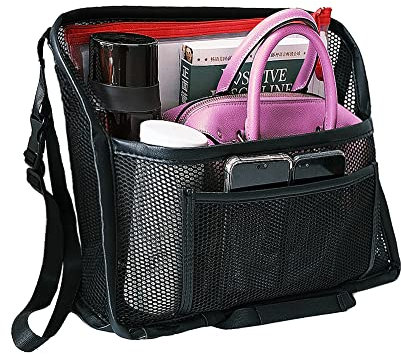Gilneas Car Net Pocket Handbag Holder Between Front Seats, Mesh Handbag Holder for Phone, Documents, Keys - Barrier for Backseat Kids, Pets