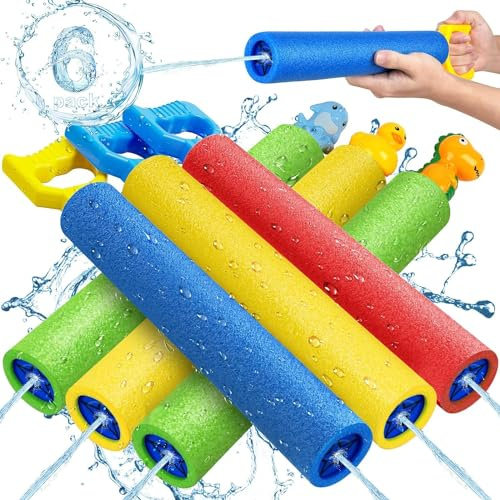 LQYoyz Water Gun, 6 Pack Super Water Soaker Blaster Squirt Guns 40 Ft Water Shooter Swimming Pool Beach Summer Party Outdoor Water Game Fighting Toys for Kids Boys Girls