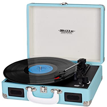 Trevi - Tocadiscos de Audio estéreo portátil Billy AUX IN RCA