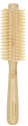 Beter Spazzola per capelli rotonda in legno di bambù sostenibile, punte in nylon, diametro 50 mm, per modellare e lisciare i capelli.