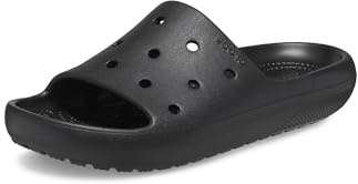 Crocs Unisex Adults,Classic Slide v2, Black, 8 UK Men/ 9 UK Women