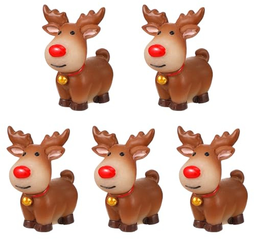 ARTIBETTER 15 Pcs Christmas Decor Christmas Miniature Deer Figurines Holiday Reindeer Figurines Elk Desktop Adornment Mini Deer Decorations Cartoon Crafts