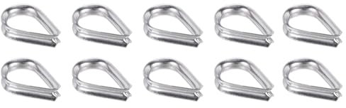 PATIKIL 1/8 Grillete de Cable de Acero Inoxidable 316, 10 Unidades de Grillete de Cable de Acero para Cables de Elevación de Bucle de 2mm de Diámetro