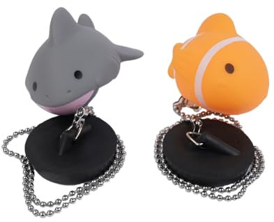 Sarini Lot de 2 Bouchons de Baignoire avec chaîne à Billes en Acier Inoxydable de 45 mm de vidange Universel avec Longue chaîne Convient pour évier de Cuisine de Salle de Bain