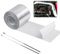 Bande Thermique Echappement, 5m x 5cm Bande d'Échappement avec 2 Attaches de Câble Isolant Thermique Echappement pour Tuyeau Collecteur Echappement Moto Bande Isolante Thermique, 1 Pièces, Argent