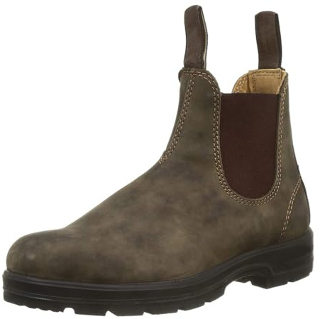 SFSSWSRYDF Women Men's Made Nubuck Leather Chelsea Boots Slip On Country Ankle Boots Waterproof Desert Boot,A Brown,10 UK