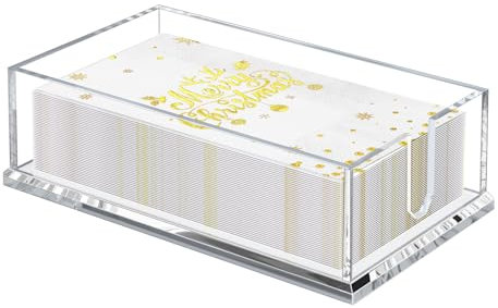 PITBVO Transparent Acrylic Napkin Holder Clear Guest Paper Disposable Hand Towel Dispenser Tray Organizer For Table Home Kitchen Restaurant and Hotel Business