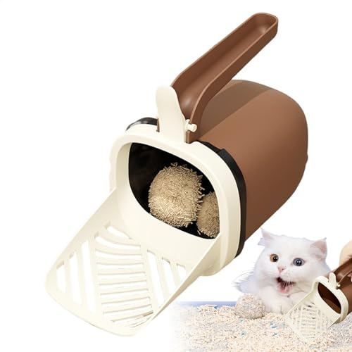 Weqizuerqi Pelle à litière pour chat avec support, pelle à litière de grande capacité | Poubelle portable et support inclus, pelle à litière pour chaton pour la maison