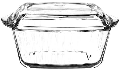 Queensway Home & Dining Glass Casserole Dish with Lid - Oven, Microwave & Freezer Safe, Heat-Resistant, Roasting Bakeware - Durable Borosilicate Glass - 2600ml