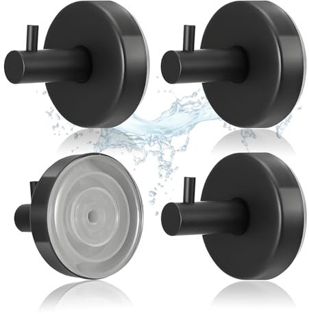 ClcIosis Lot de 4 ventouses avec crochet, porte-serviettes à ventouse, crochet à ventouse, forte adhérence, sans perçage, pour salle de bain, cuisine