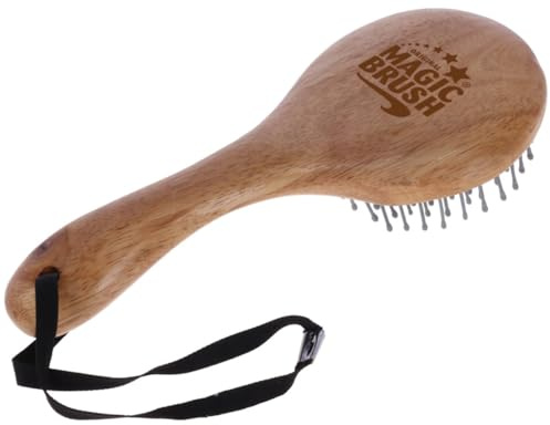 Kerbl MagicBrush Mähnen- und Schweifbürste - Hochwertige Naturholzbürste für Pferde | Ergonomischer Griff, elastische Borsten & sanfte Kopfhautmassage | Ideal für Mähne & Schweifpflege