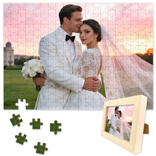 Rompecabezas personalizados para adultos 1000/500/300/200/70 piezas, rompecabezas de madera personalizado con marco burlywood, retrato de mascotas, ideas de regalo para familia, amigos, cumpleaños