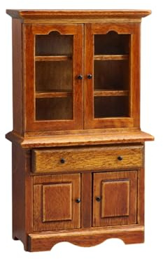 MARCBUSE 1/12 Miniature Cabinet with Functional Door and Storage Drawer for Doll House Kitchen Accessories and Scene Display Doll House Living Room Decoration