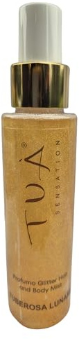 Spray Profumato Glitter per Capelli e Corpo, Effetto Luminoso e Brillante, Profumo Leggero, 100 ml (Tuberosa)