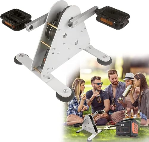 Bärbar vevkraftgenerator, manuell nödpedal kraftgenerator, 50 W/100 W dubbel utgång DC 1-35 V för strömbehov utanför nät och utomhusaktiviteter
