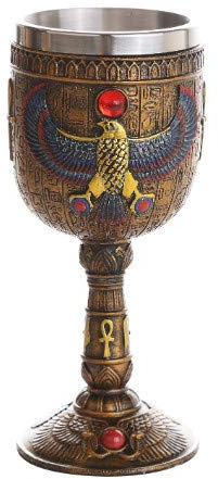Pacific Giftware Ancient Egyptian Winged Horus Falcon Ceremonial Chalice Cup 7oz Wine Goblet