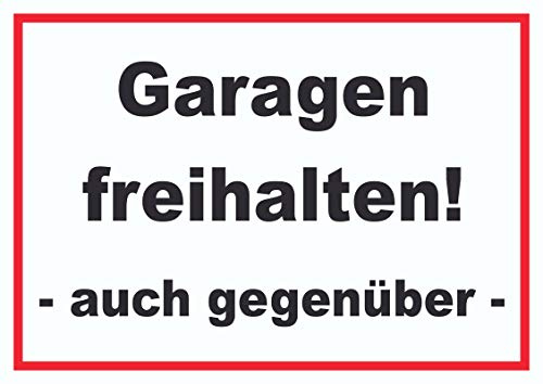 HB-Druck Garagen freihalten Schild A4 Rückseite selbstklebend