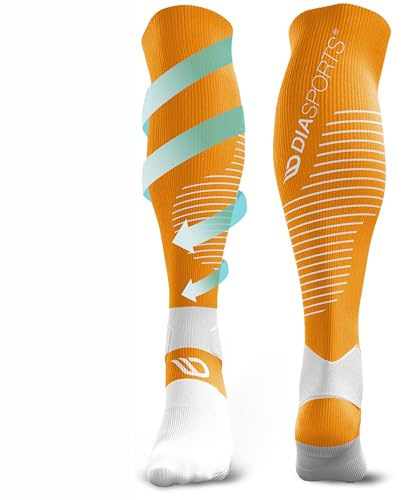 RUNSTARS Kompressionssocken für Sport, Laufen, Marathon und Triathlon I Premium Laufsocken mit gleichmäßiger Kompression und verstärkter Ferse I Kompressionsstrümpfe Herren & Damen
