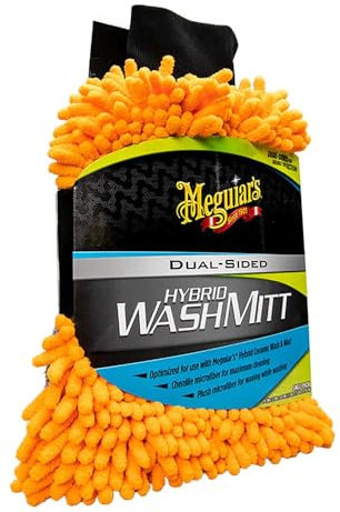 Meguiar's Hybrid Wash Mitt, Dual Sided for Washing and Waxing, Clear Coat Safe and Reusable - 1 Mitt