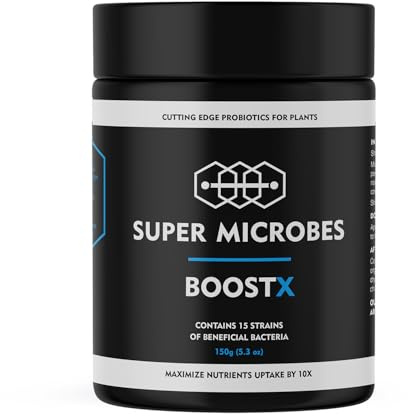 Super Microbes Boostx (150 GR) – gödselmedel med mykorrhiza och effektiva mikroorganismer – högpresterande inomhusväxter, gödselmedel för upp till 10 gånger skörd
