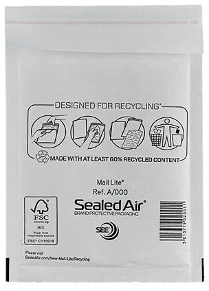 Mail Lite A/000 (100 x 160mm) Bubble Padded Envelopes - White (Box of 100)