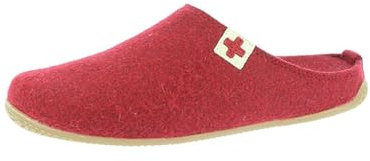 Living Kitzbühel Filzpantoffel Gipfelkreuz - Hausschuhe Kinder Damen Herren aus Wolle - Atmungsaktiv & rutschfest - Handgefertigt in Europa Dark Cherry, 32