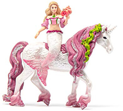 schleich BAYALA | Meerjungfrau Feya auf Unterwassereinhorn 70593 | mit Minikrabbe | detailgetreue Figuren | tolles Geschenk für Mädchen und Jungen | Spielfigur ab 5 Jahren | Set aus 3 Teilen