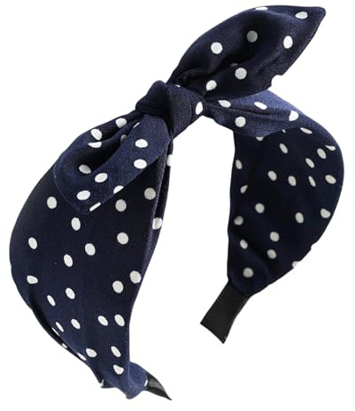 Alice Band Polka Dot Headband Bow Tie Knotted Hairbands Wide Cloth Bunny Ear Hair Accessories Bands for Girls 14