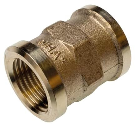 Sanitop-Wingenroth Muffe Nr.3270 mit Typ 3/4 '' IG, Fitting mit zwei Innengewinden, Doppelanschluss, Gewindefitting für Feininstallation, Rotguss, 163309, Klein