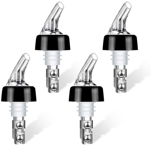 Simsky 4 Stück Flaschenausgießer, 3 cl Dosier Flaschenausgießer,Auto-Pour Ausgießer, Ideale Dosierer für Home Bar Wein, Cocktails, Partys.