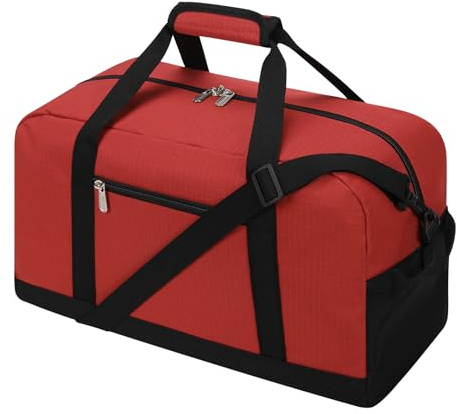 Sporttasche Klein, 20L Mini Reisetasche & Fitnesstasche für Sport Fitness & Reisen, Weekender Gym Bag 45x20x20cm-Rot