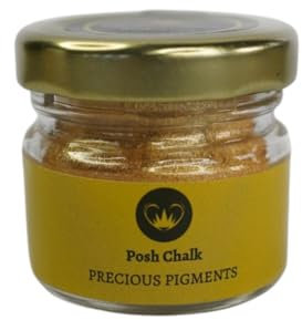 Posh Chalk PCP0202 Precious Pigment Powder- Wedding Gold 30ml - Vibrant Color Mix - DIY Craft, Upcycling, Furniture, Art - Wood, Glass, Metal, Fabric - High Luxury Pigmentation