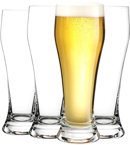 Juego de 4 vasos de cerveza artesanales de 14.5 onzas, vasos de cerveza de trigo, vasos de bebida fría y caliente, regalo de cristalería para hombres