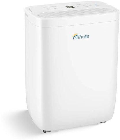 Senville 12L/Day Dehumidifier, Dehumidifiers for Home, Laundry Drying, 1.6L Tank, Continuous Drainage, White