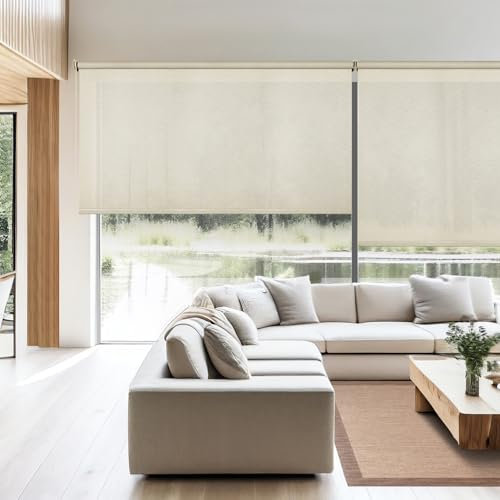 STOR PLANET | Tende da sole con schermo Pro, avvolgibili traslucidi, tenda termica isolante, tende per finestre da salotto grandi, tende da cucina, fino a 240 cm larghezza, lino 200 x 250 cm
