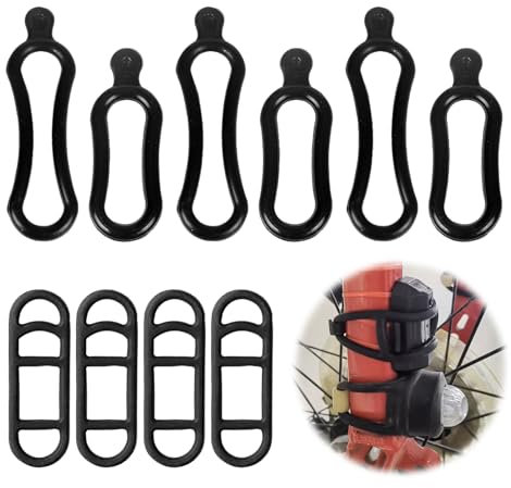 10 Stück Fahrradlicht Gummiband,Fahrradlicht Halterung Silikonband,Fahrradlicht Gummi,für Sigma Rücklicht Gummi,Bicycle Fahrradrücklicht Beleuchtung Taschenlampe Holder Fahrradleuchten Elastische Fest