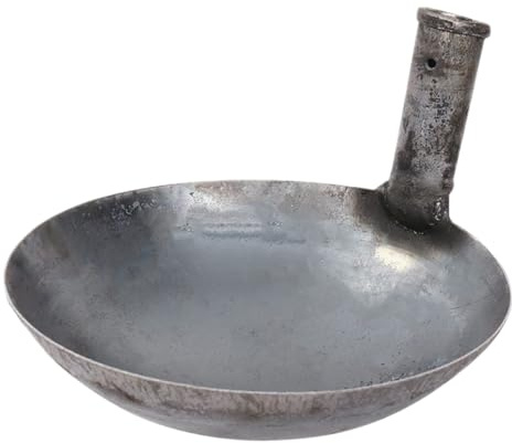 Kisangel Cucharón de Hierro Grueso de Gran Capacidad Mango Largo para Cocina y Jardín, Reutilizable y Moldeado Integralmente para Uso Doméstico
