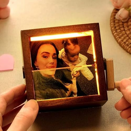Album fotografico a manovella con luce, mini album fotografico personalizzato, libro con foto, cornice personalizzata a manovella, che può riprodurre canzoni, decorazione, regali creativi per coppia
