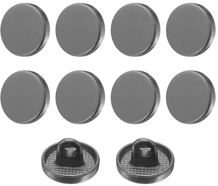 QUARKZMAN Botones Metálicos Redondos Planos, 10Pcs 16L 10mm Bontones de Aleación, Reemplazo para Trajes, Abrigos de Lana, Camisas y Pantalones, Manualidades de Costura, Negro