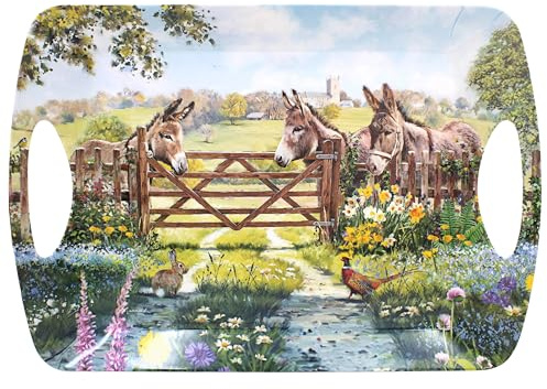 The Leonardo Collection Donkey Tray Large Macneil Studios For Kitchen & Home | Non Slip Serving Tray For Food | Serving Platter For Lunch & Dinner | Plastic Trays For Tea & Serving Dishes