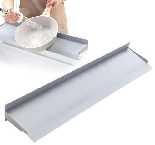 Water Splash Guard, Silicone Shower Water Blocker, Anti-Slip Stopper Protector, Retaining Board for Rv, Garage, and Counter Use Easy Installation 333.77 Inch