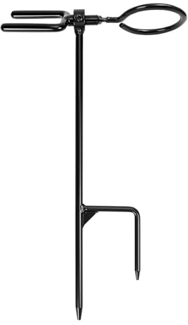 AHOSOUTLY Bow Stake with 360 Degree Adjustable Rotating Fork and Arrow Ring Strong Bow Arrow Bracket for Recurve/Compound Bow