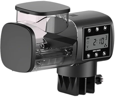 Fenteer Alimentador Automático de Peces Dispensador de Alimento Y Comedero Programable Un Dosificador de Comida con Baterías Y Panel Adecuado para La Nut, 500ml