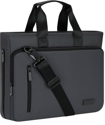 RAINYEAR Maletín expandible para portátil de 15,6 pulgadas Bolsa de mensajero repelente al agua para hombres, de gran capacidad resistente a la rotura de viaje de negocios de oficina bolso de trabajo