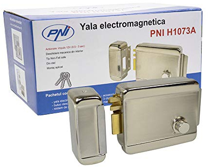 Electric Rim Lock PNI H1073A Cylinder Stainless Steel Normal Open Non-Fail Safe