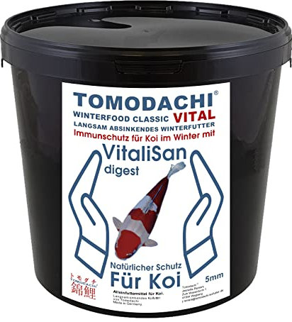 Winterfutter Koifutter Sinkfutter Koigesundheit VitaliSan Monoglyceride antibakteriell Immunsystem Koi hochverdaulich arktische Rohstoffe 5mm 5kg Eimer